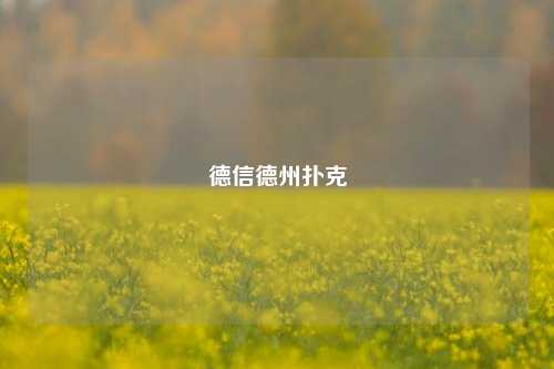 德信德州扑克