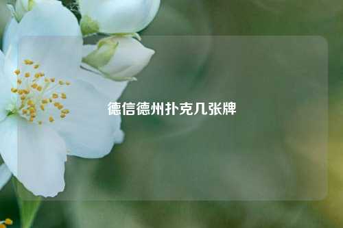 德信德州扑克几张牌