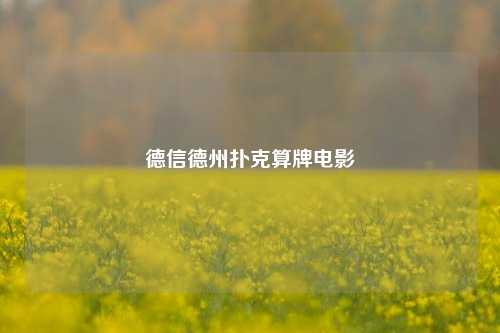 德信德州扑克算牌电影